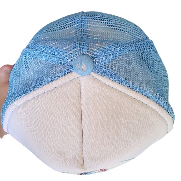 Vintage Great Smoky Mountains Blue White Native American Trucker Snapback Hat Ca - Picture 2 of 7